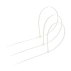 Хомут-стяжки пластиковые, 4.8×400 мм, белые, упаковка 100 шт. - Фото 1