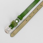 Ремень женский, ширина 1,8 см, винт, гладкий, пряжка матовый металл, цвет зелёный - Фото 3