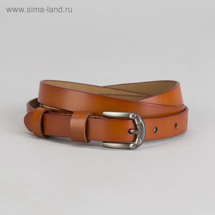 Ремень женский, ширина 1,8 см, винт, гладкий, пряжка тёмный металл, цвет рыжий - Фото 1