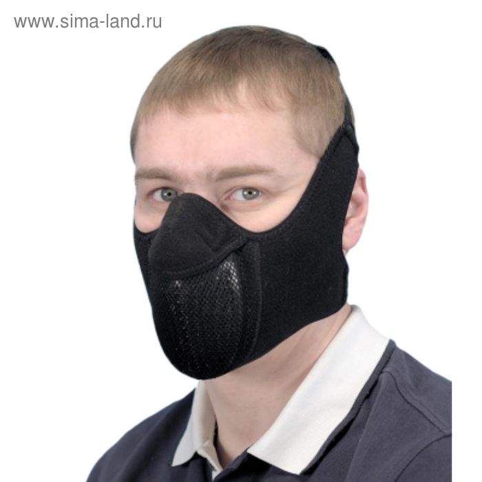 Тепловая маска САЙВЕР Полумаска с двумя креплениями (черный, микс оттенков), безразмерная