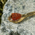 Сувенир кошельковый "Ложка-Ладошка", латунь, с натуральным янтарём - Фото 2