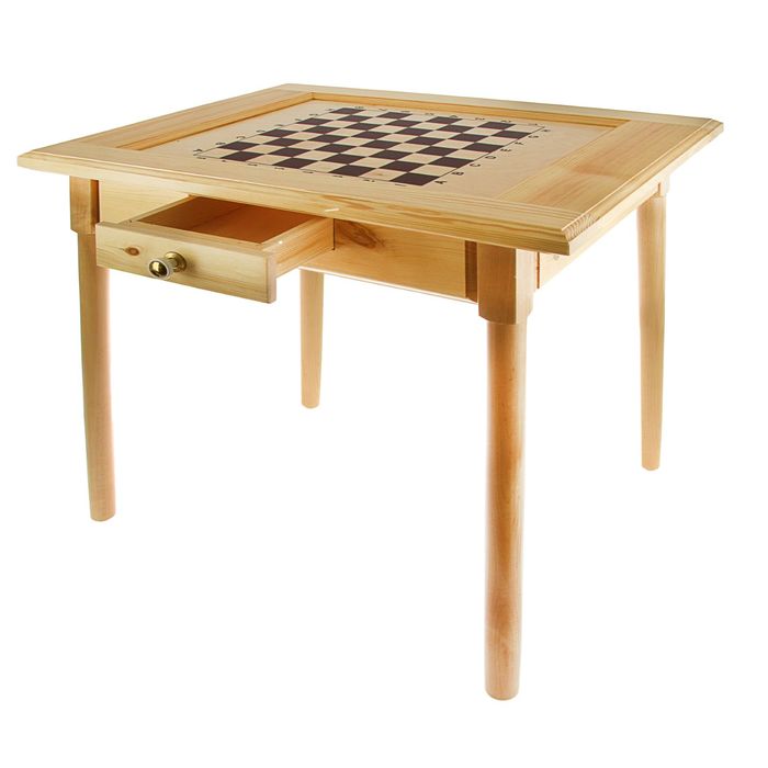 Шахматный стол с ящиком (80х60х72 см, игровое поле 36х36 см), без фигур - фото 1906837996