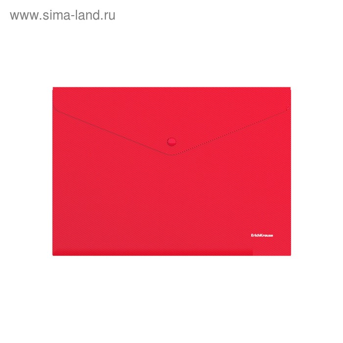 Папка-конверт на кнопке А4, 180 мкм, Erich Krause Envelope, непрозрачная, вместимость 100 листов, красная - Фото 1