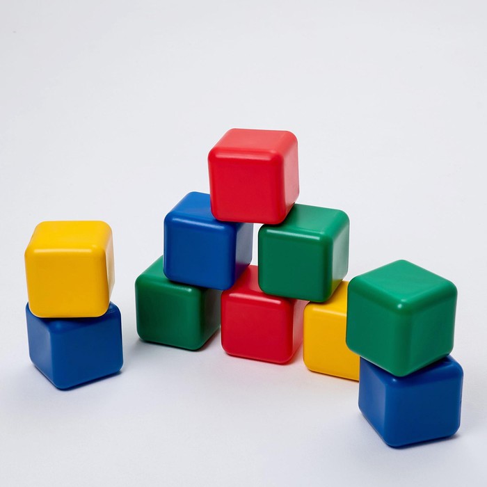 Набор цветных кубиков, 10 штук 12 × 12 см - Фото 1