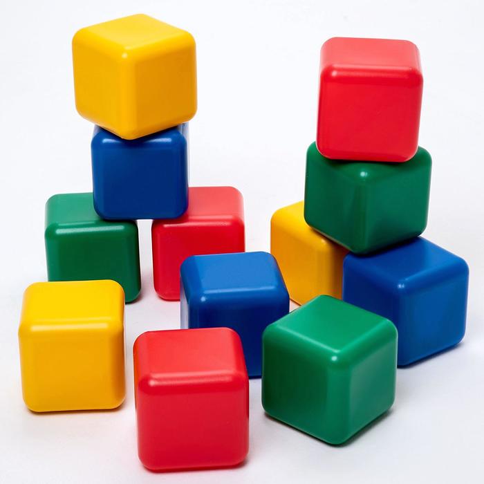 Набор цветных кубиков, 12 штук, 12 х 12 см - Фото 1