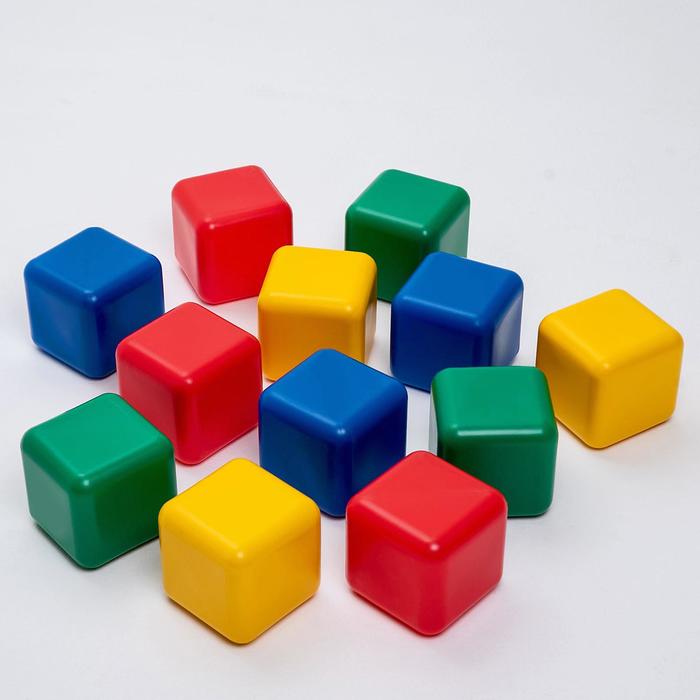 Набор цветных кубиков, 12 штук, 12 х 12 см - фото 1899514981