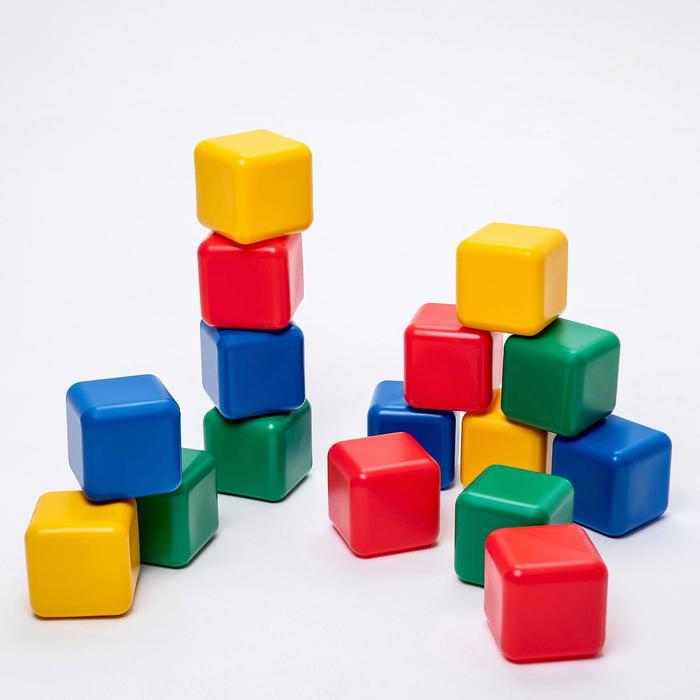 Набор цветных кубиков, 16 штук, 12 х 12 см - Фото 1