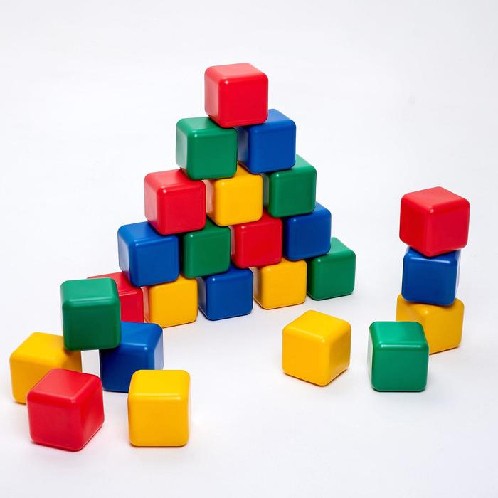 Набор цветных кубиков, 25 штук, 12 × 12 см - Фото 1