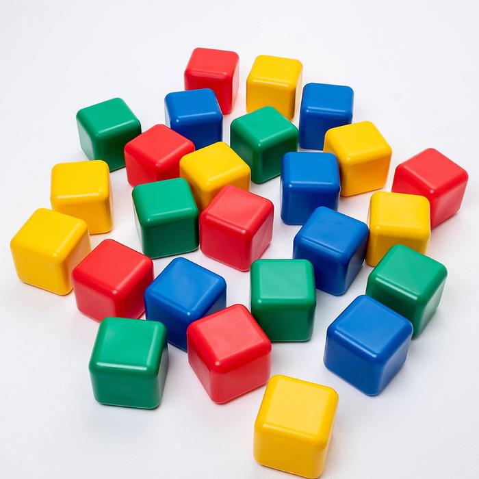 Набор цветных кубиков, 25 штук, 12 × 12 см - фото 1898039590
