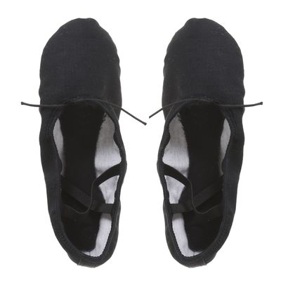 Балетки тиковые, длина по стельке 22 см, цвет чёрный