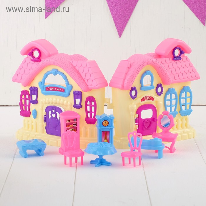 Дом для куклы "Милый домик-1" с аксессуарами - Фото 1