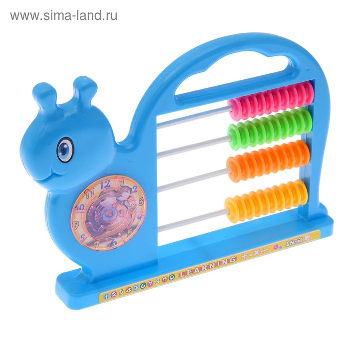 Игрушка обучающая счеты и часы "Улитка" цвета:МИКС - Фото 1