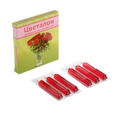 Препарат "Цветалон" "Ваше хозяйство", для длительного продления жизни срезанных цветов, 6 х 10 мл