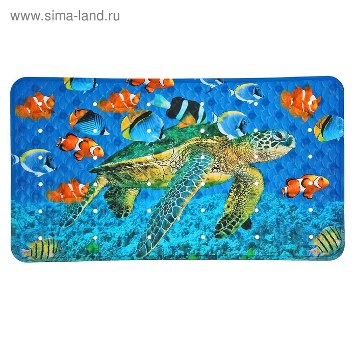 SPA-коврик для ванны на присосках Доляна «Морская черепаха», 38×70 см - Фото 1