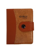 Записная книжка А7, 72 листа, с ручкой, обложка ПВХ. на кнопке, коричневая - Фото 1