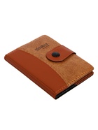 Записная книжка А7, 72 листа, с ручкой, обложка ПВХ. на кнопке, коричневая - Фото 2