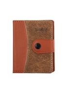 Записная книжка А7, 72 листа, с ручкой, обложка ПВХ. на кнопке, коричневая - Фото 6