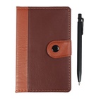 Записная книжка А6, 102 листа, обложка ПВХ, на кнопке, коричневая - Фото 1