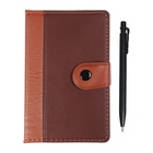 Записная книжка А6, 102 листа, обложка ПВХ, на кнопке, коричневая - Фото 3