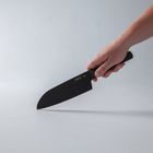 Нож Сантоку Ron, цвет черный, 16 см - Фото 4