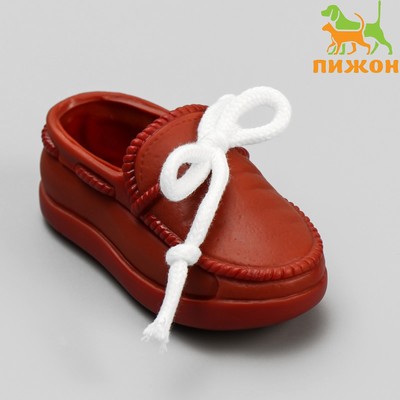 Игрушка с канатом «Мокасины», 13 см, тёмно-коричневая