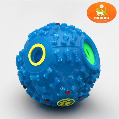 Квакающий мяч для собак, жесткий, 7,5 см, микс цветов