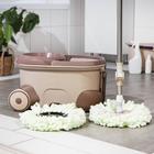 Набор для уборки: ведро на колёсиках с металлической центрифугой 17 л, швабра, запасная насадка из микрофибры, цвет МИКС - Фото 1