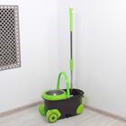 Набор для уборки: ведро на колёсиках с металлической центрифугой 17 л, швабра, запасная насадка из микрофибры, цвет МИКС - Фото 15