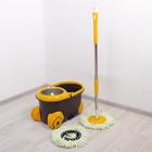 Набор для уборки: ведро на колёсиках с металлической центрифугой 17 л, швабра, запасная насадка из микрофибры, цвет МИКС - Фото 16