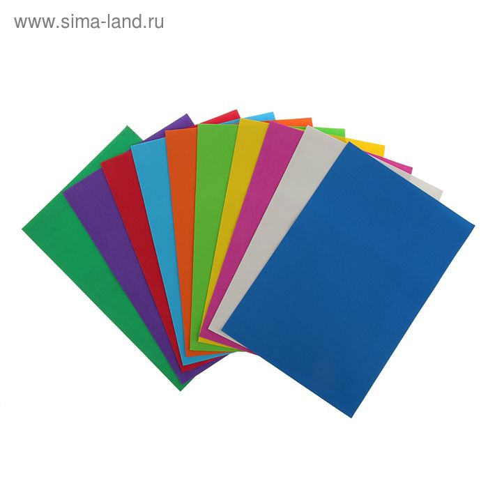 Набор цветной бумаги EVA А4, 10 листов, 10 цветов, толщина 1 мм - Фото 1