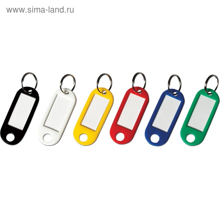 Брелоки для ключей BRAUBERG, комплект 12 штук, длина 50 мм, инфо-окно 30 х 15 мм - Фото 1