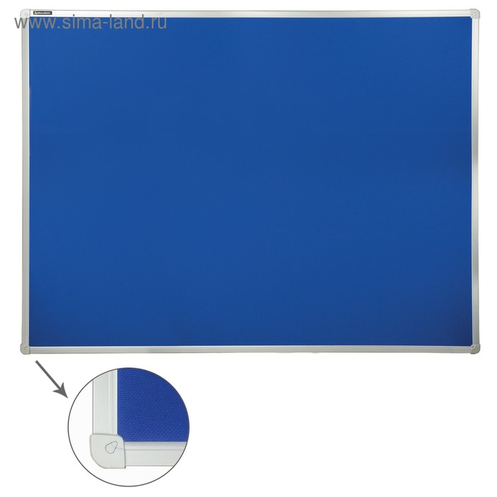Доска c текстильным покрытием для объявлений 90 х 120 см, синяя, гарантия 10 лет - Фото 1
