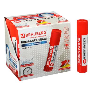 Клей-карандаш, BRAUBERG, 40 г