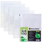 Файл - вкладыш BRAUBERG, А4, 35 мкм, тиснение, вертикальный, 100 штук - Фото 2