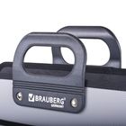 Портфель пластиковый А4 BRAUBERG "Премьер", 390 х 315 х 120 мм, 3 отделения, на молнии, серый - Фото 2