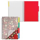 Тетрадь-блокнот А5, 150 листов в клетку на гребне Foxy Lady, обложка пластик, 3 разделителя, МИКС - Фото 1