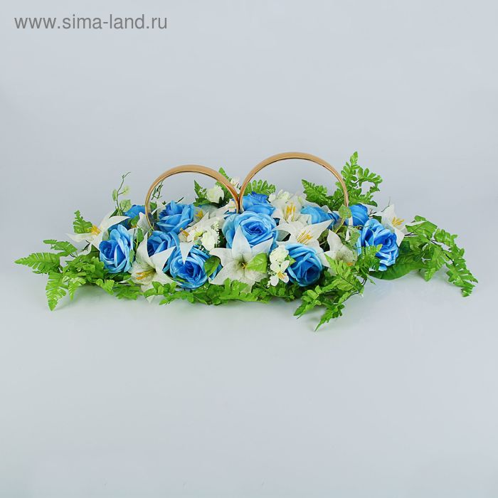 Кольца на крышу «Мечта» с бело-синими цветами - Фото 1