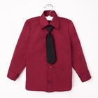 Сорочка для мальчика, нарядная с галстуком, рост 110-116 см (29), цвет бордо  1181 - Фото 1