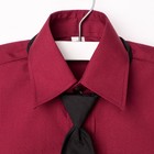 Сорочка для мальчика, нарядная с галстуком, рост 110-116 см (29), цвет бордо  1181 - Фото 3