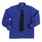 Сорочка для мальчика, нарядная с галстуком, рост 86 см (25), цвет васильковый  1181_М - Фото 1