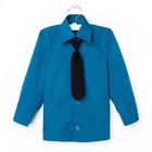 Сорочка для мальчика, нарядная с галстуком, рост 98-104 см (26), цвет морская волна 1181 - Фото 1