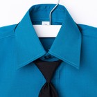 Сорочка для мальчика, нарядная с галстуком, рост 98-104 см (26), цвет морская волна 1181 - Фото 3