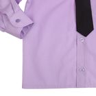 Сорочка для мальчика, нарядная с галстуком, рост 98-104 см (26), цвет сиреневый 1181 - Фото 5