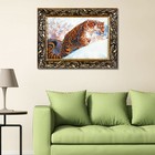Гобеленовая картина "Гепард зимой" 26*36 см рамка микс - Фото 1