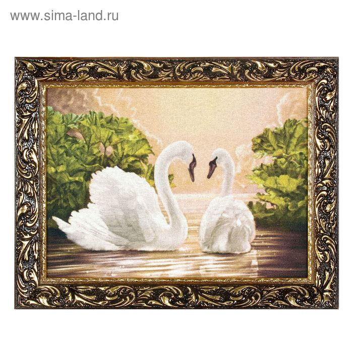Гобеленовая картина "Лебединое ухаживание" 34*44 см - Фото 1