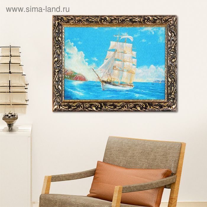 Гобеленовая картина "Белые паруса" 34*44 см рамка МИКС - Фото 1