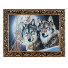 Гобеленовая картина "Ночные волки" 34*44 см  рамка микс - Фото 2
