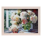 Гобеленовая картина "Пионы на окне" 34*43 см, рама микс - Фото 5
