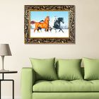 Гобеленовая картина "Три коня" 26*35 см  рамка МИКС - Фото 1