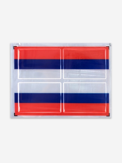 Светоотражающие наклейки «Флаг России», 6.4×4.4 см, 4 шт. на листе, триколор